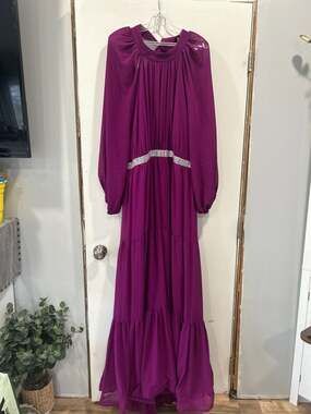 FAERIESTY Purple Chiffon Mock Neck Evening Gown NWT. 4XL